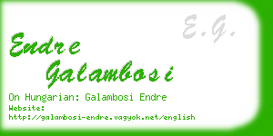 endre galambosi business card